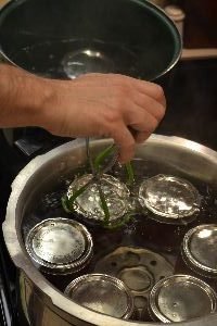 Gordon placing all the jars into the pot to boil_small